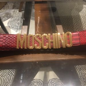 MOSHCHINO RED AND BLACK PYTHON BELT. Worn once.
